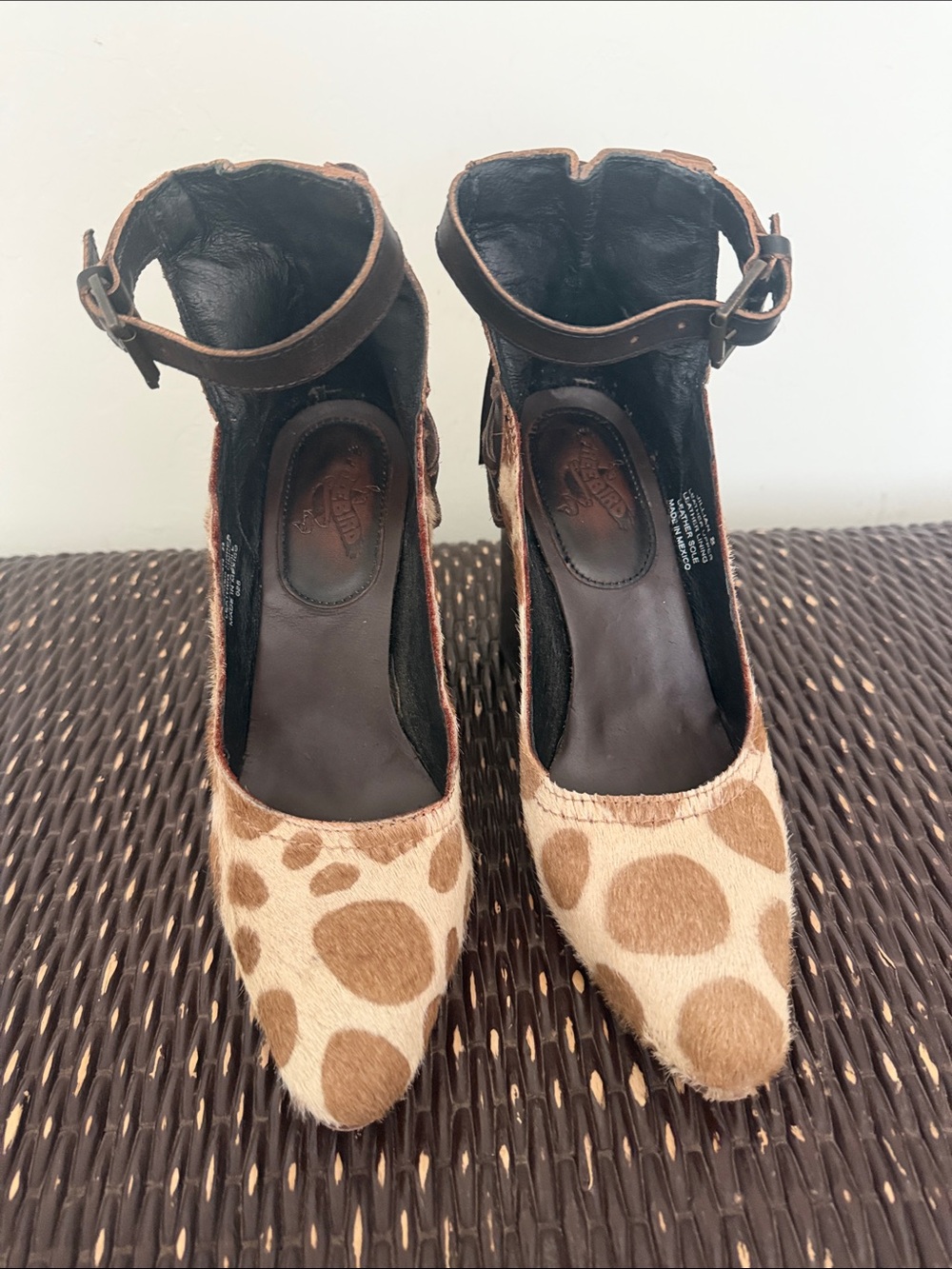Freebird Jillian Leopard Print Ankle-Strap Block Heel Pumps - Brown - Picture 2 of 5